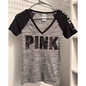Victorias Secret PINK Sequin Sparkle T Shirt Size S